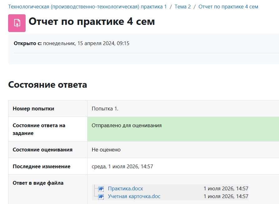 Технологическая практика по технической специальности